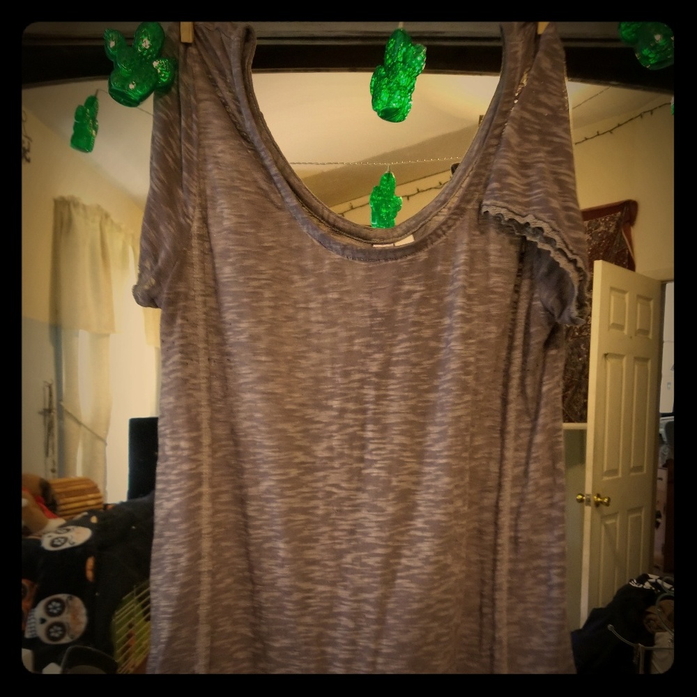 Gray- see through tee